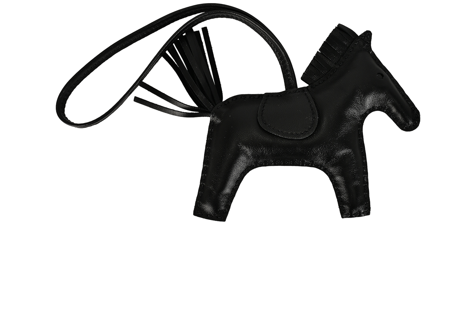 Hermes Rodeo MM Charm, &pound;350, Accessories, Black, Lambskin Leather, Back view